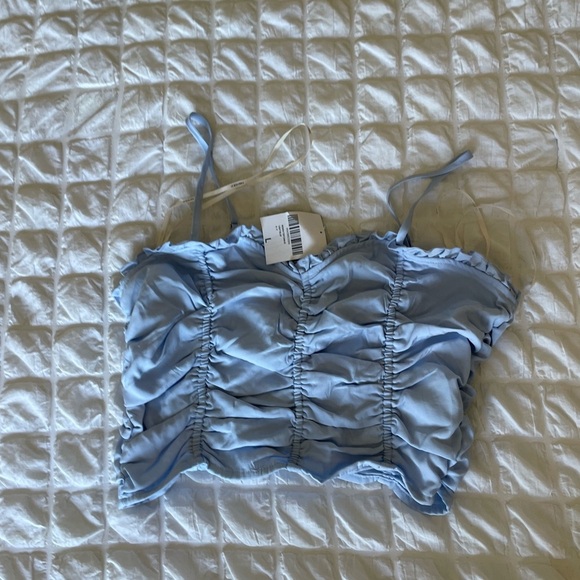 Forever 21 Light Blue Ruched Crop Camisole - Picture 2 of 6